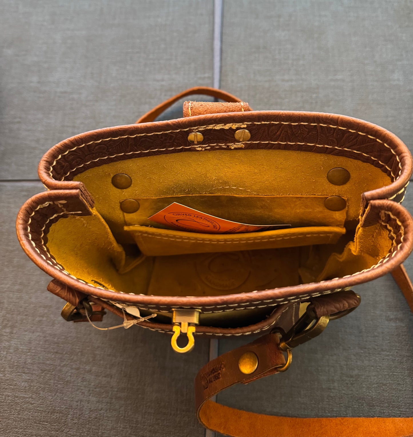 Berry Bucket Tote in Sunset with Embossed Floral Accents